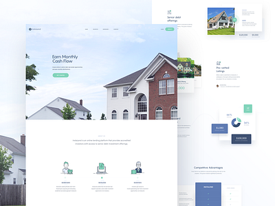 Instalend - Homepage behance case study design experience interface page real estate ui web website