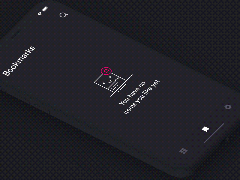 Muzli Mobile App - Search & Empty Bookmark app concept design inspiration iosdesign mobile muzli ui uidesing ux