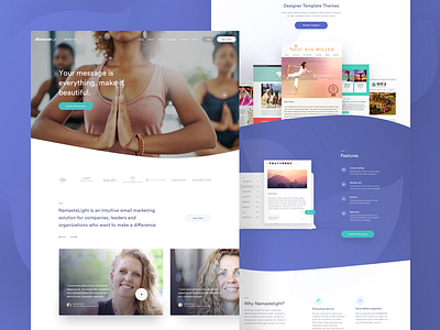 NamasteLight - Homepage email marketing homepage landing page ui user interface ux web website yoga