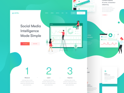 Zenbu - Landing Page balkanbrothers clean illustration landing page marketing social media ui uidesign ux uxdesign web website