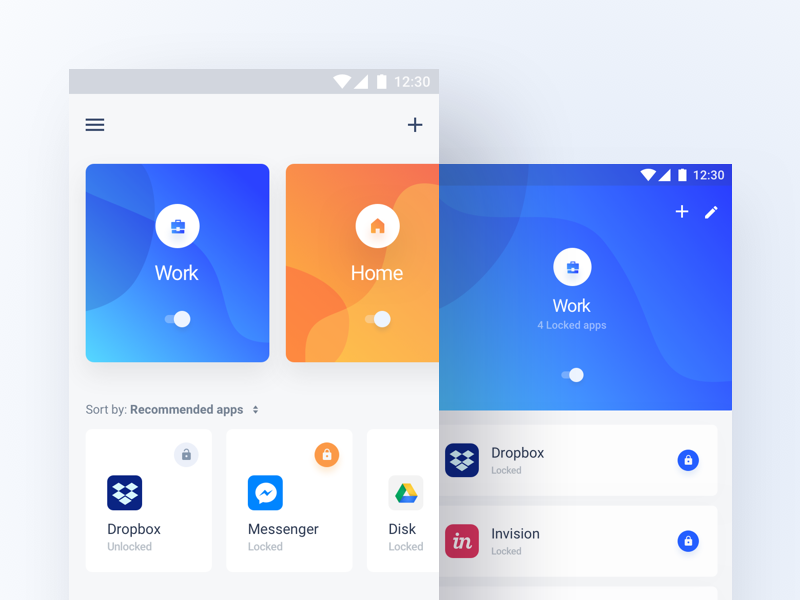 Android Lock App by Martin Strba on Dribbble