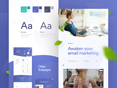 Namastelight on Behance behance case study email marketing homepage landing page ui user interface ux web website yoga