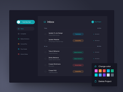 Task Tracker - Dark Theme app interface ios mobileapp task tracker ui uidesign