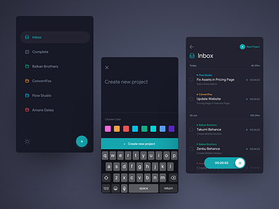 Mobile Task Tracker - Dark Theme app darktheme darkui interface ios mobileapp task tracker ui uidesign