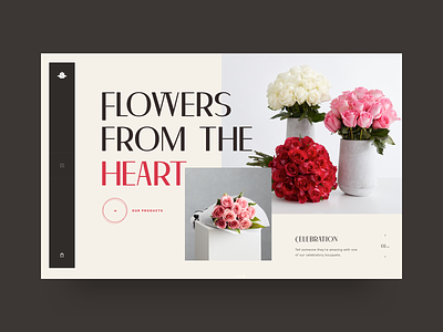 Flowers Shop - Hero Exploration design ecommerce flower grid hero interface photo shop typography ui ux web website