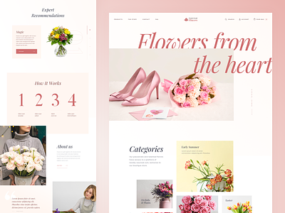 Flowers Shop - Homepage design grid homepage typography ui uidesign web website
