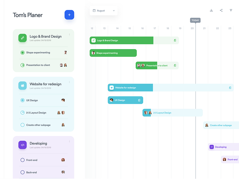 Tom's Planner - Roadmap by Martin Strba on Dribbble