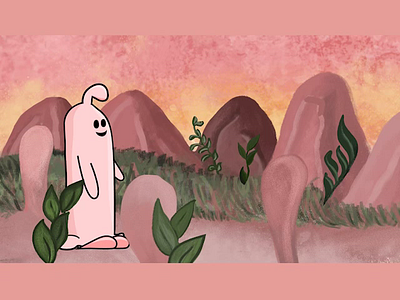Condom Carl Walking through V Forest aftereffects animation background condom cycle handdrawn illustration illustrator illustratrion walk walkanimation walkcycle walking walkinganimation