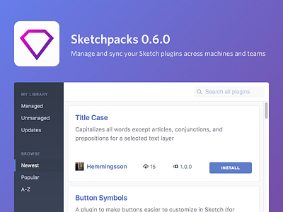 Sketchpacks 0.6.0 - Sync your Sketch plugins