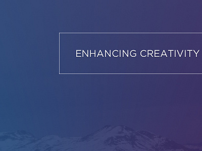Enhancing Creativity hero portfolio redesign