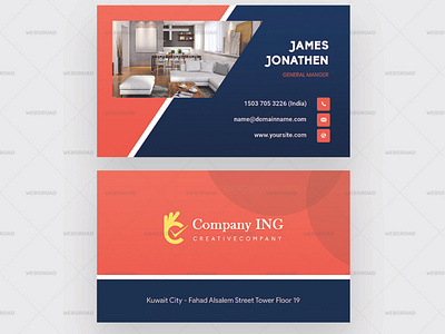 Domri Abstract White Visiting Card Template Free Download