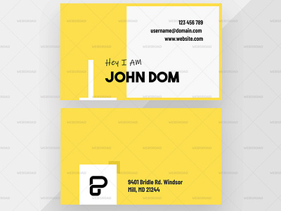 White and Yellow Business Card Premium Vector | Websroad