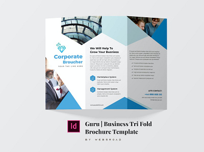 Guru | business tri fold brochure template By Websroad advertising brochure business consultancy corporate cover creative fashion flyer isolated magazine modern multipurpose template trifold