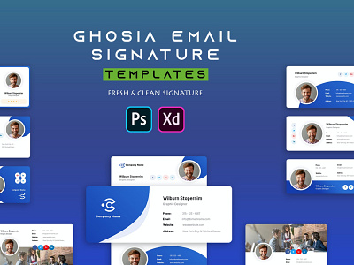 Ghosia | Email Signature Template By Websroad business creative design email esignature footer message outlook sign signature signatures stationary