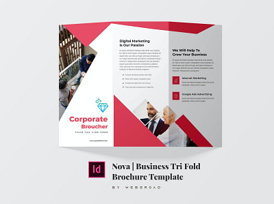 Nova | business tri fold brochure template By Websroad advertising brochure business consultancy corporate creative fashion flyer illustration isolated logo magazine marketing modern multipurpose template trifold