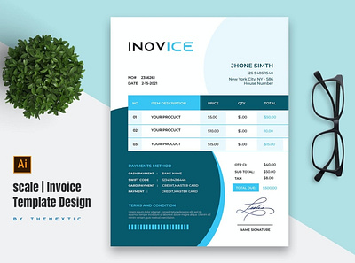 Scale Invoice Template Design By Websroad account accounting bill business clean company corporate creative design illustration invoice logo modern pay payment professional stationary stationery