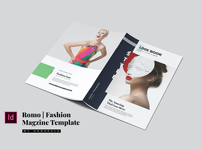 Romo | Fashion Magazine Template By Websroad advertising book brochure cover design fashion illustration isolated logo magazine media modern open page paper space templates