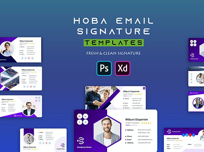 Hoba | Email Signature Template By Websroad adobexd business creative design email emailtemplate esignature footer illustration logo marketing message modren outlook sign signature signatures stationary xd