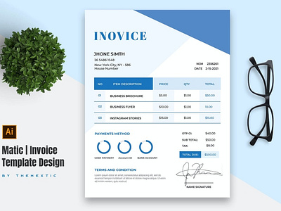 Matic Invoice Template Design By Websroad