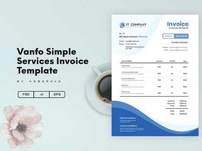 Vanfo Simple Services Invoice Template | Websroad By Websroad