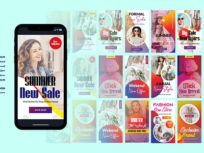 Spine | Instagram Stories Template By Websroad bloggers branding clothes corporate creative deals facebook feminine illustration instagram logo magazine promotions sale shopping social stories template treveling women