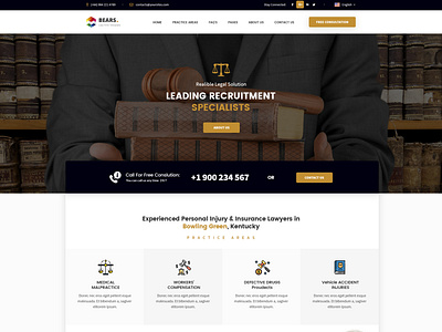 Lawyer & Attorney - Law Firm Website PSD Design