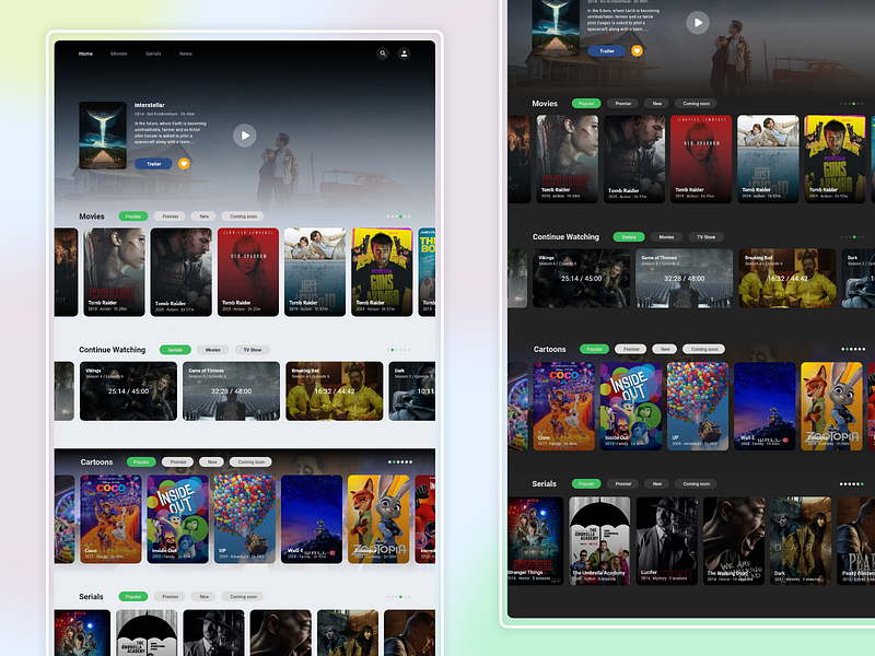 Movies UI Concepts by Nege on Dribbble