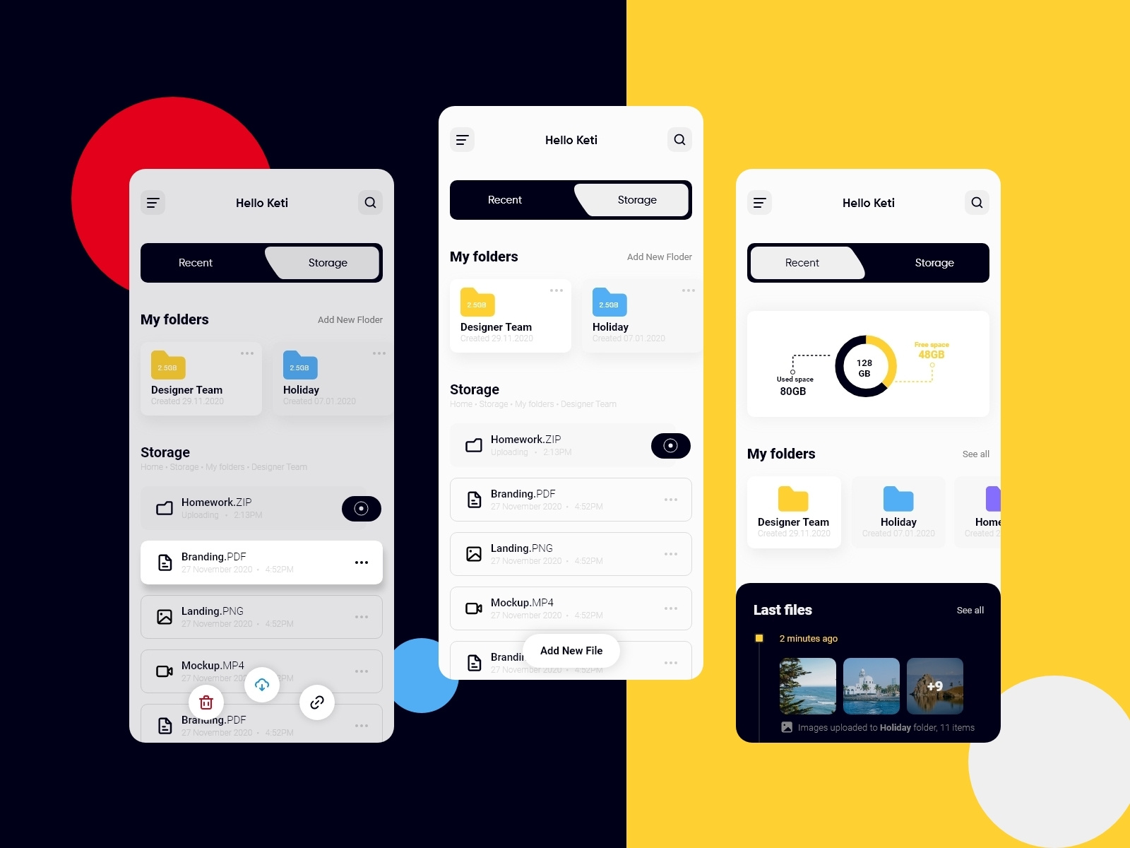 Cloud Storage UI Concept by Nege on Dribbble