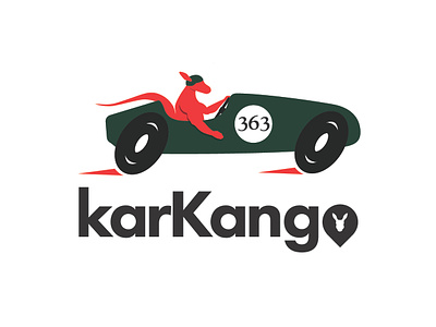 karKango branding car carlogo clean logo design fast forward futura icon illustration kangaroo kangaroo logo logo minimal vector