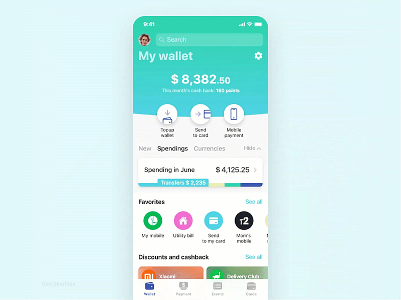 Payment app — UI interactions adobe xd animation app app design design ios mobile money payment app transfers ui ux wallet