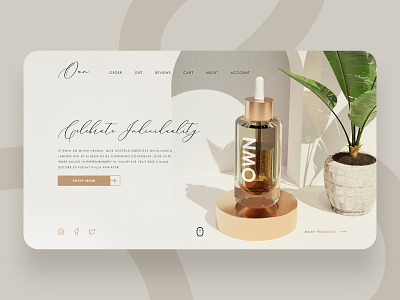 Beauty product landing page design