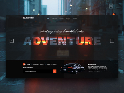 Car rental landing page adobe photoshop app ui ui ux ui design uidesign uiux web design webdesign website