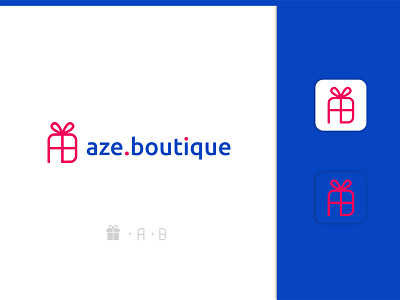 Aze.Boutique - web site logo ab logo azerbaijan baku blue branding design gift icon illustration logo red vector website