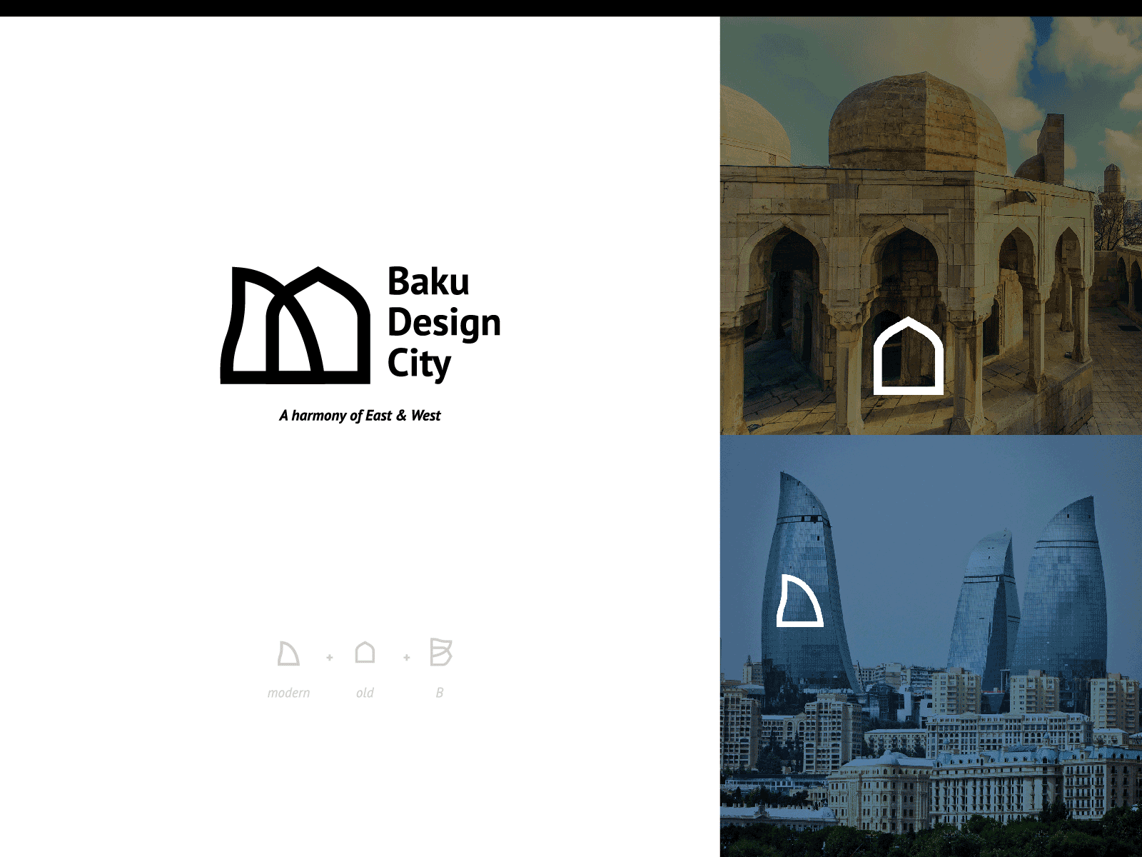 Baku Design City azerbaijan baku branding city design gif letter b logo modern old unesco vector