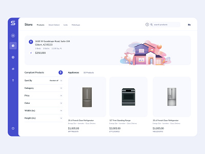 SIBI - Property Order Page 2d app app design appliance design gradient home house illustration online shopping platform product property purple shopping ui user interface ux web website