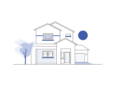 Single Family House Illustrations 2d 2d art 2d illustration ai app art building design digital estate flat gradient home house illustration minimized property ui vector web