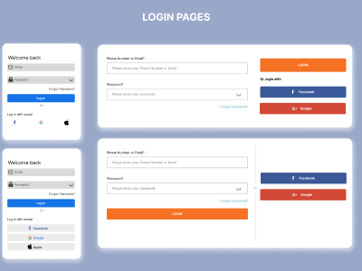 Figma login pages design UI/UX