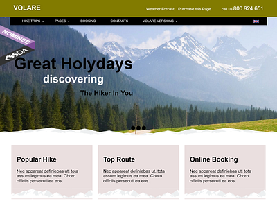 Project One Page Design - Hike Web Page carousel css design hike web page one page design one page web design