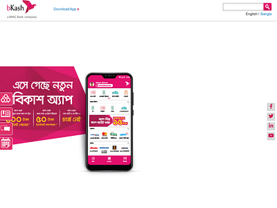 bKash App Home Page Design html and css