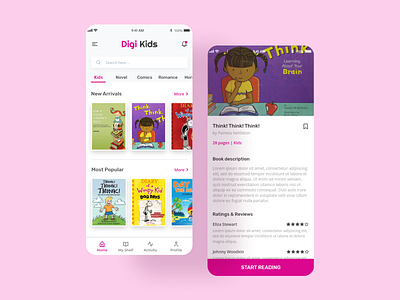 Digi Kids app app ui design appdesign behance book app dailyui design inspiration designer digi kids digital brand book dribbble e book stark trent ui ui design ui inspiration uiux user experience user interface ux