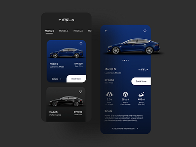 Tesla Mobile App Design