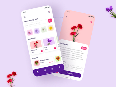 Flower App appdesign behance dailyui flower app minimal stark trent ui ui design ui inspiration uiux user experience user interface design ux