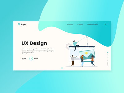 Homepage Concept - UX Design aqua design dribbble firstshot gradient green green water home homepage landing page teal ui uidesign ux uxdesign web