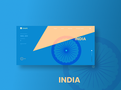Homepage Concept - Poster app blue clean concept cricket design flag football golden ratio homepage india landing page minimalist saffron sports ui ui design ux ux design web design