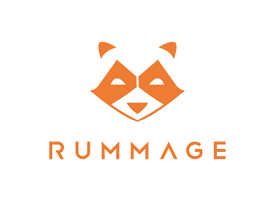 Rummage logo final animal app logo logo orange raccoon