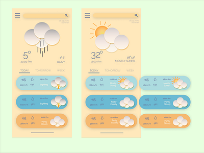 Weather Mobile App Ui Design