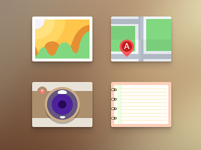 Simple Icon part1 camera icon map note pic simple zldesign