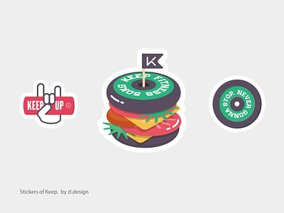 Fitness stickers fitness app illustration illustrator keep stickers zldesign