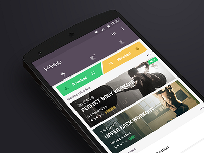 Keep app gym keep redesign