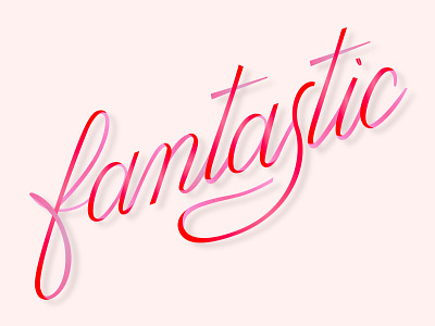 Fantastic - Cursive Ribbon Lettering brush cursive lettering ribbon slant slanted typography